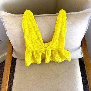 Yellow open back tank top